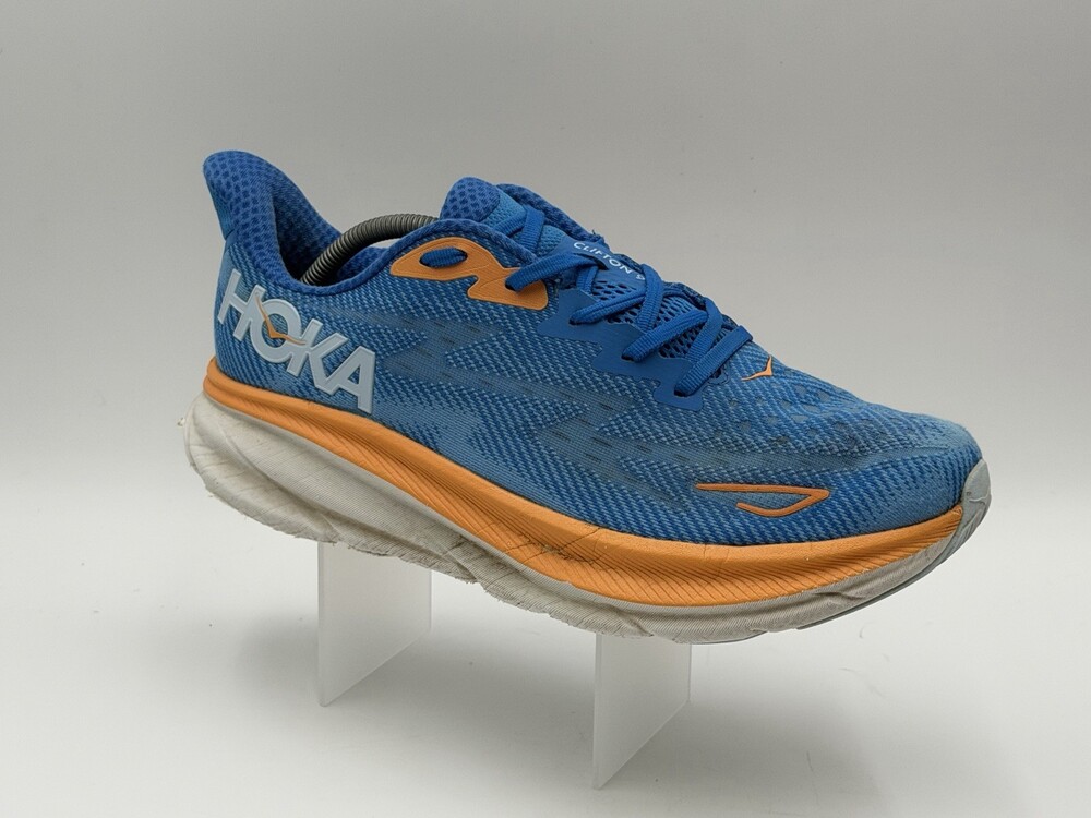 Hoka One One Bondi 8 Men's Size 11.5 D Running Shoes Coastal Sky Blue Orange